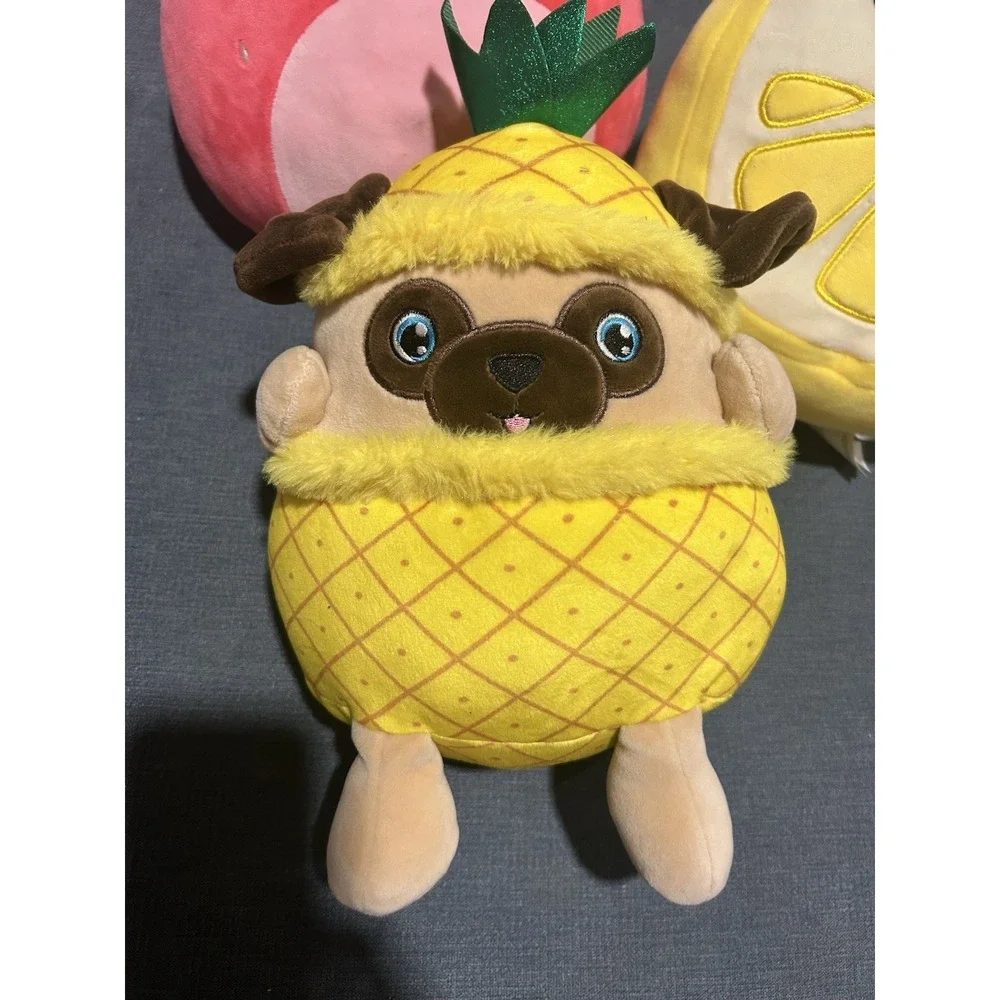 New Fruit Squishmellows Stuffed Animal Strawberry Lemon‎ Pineapple Lot Of 3 10